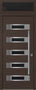Nova Inox S5 Modern Exterior Single Door 36x80 with Transom - Unit Size 38 x 95 1/2”- Brown