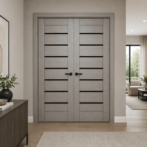 Nova Domino 01 Wenge Modern Laminated Modern Double Pre-hung Door
