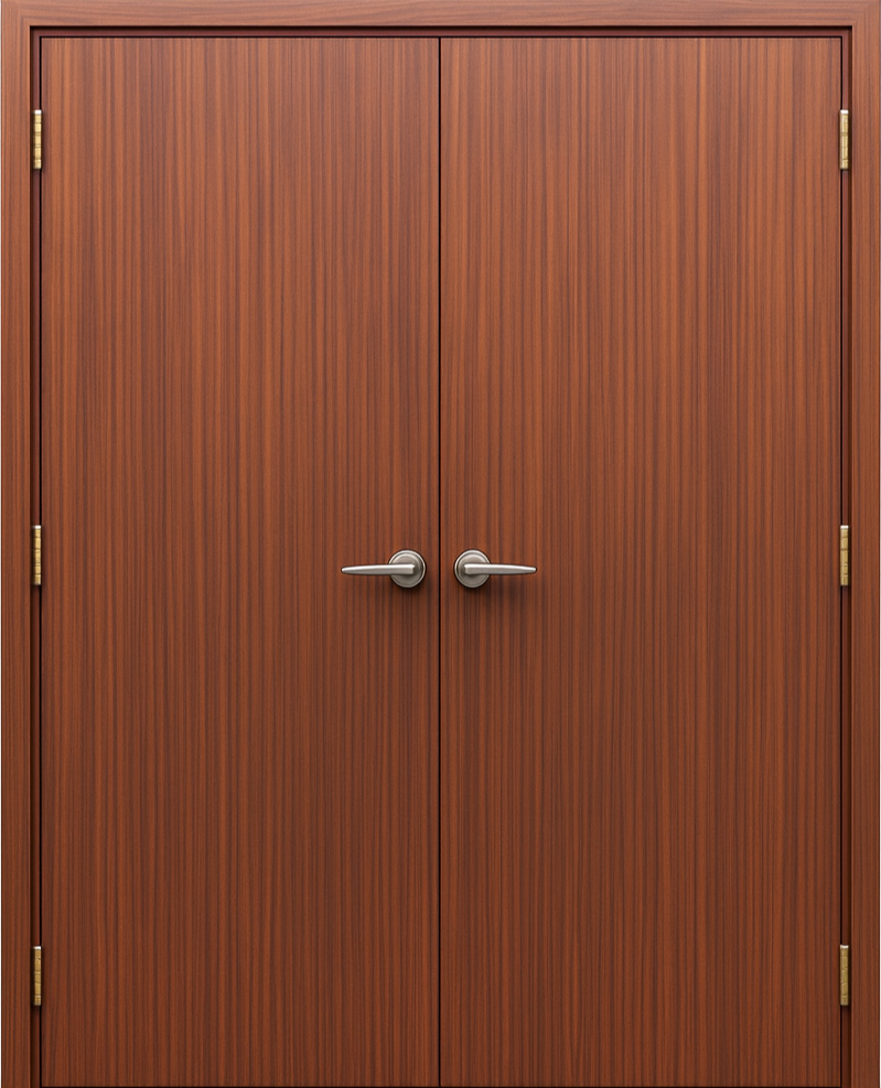 Nova M34 Sapele Laminated Modern Double Pre-Hung Door - Doors and Beyond