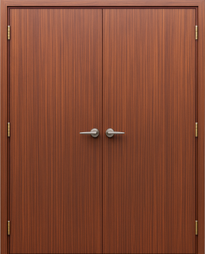 Nova M34 Sapele Laminated Modern Double Pre-Hung Door - Doors and Beyond