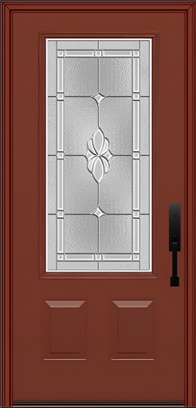 ProVia Legacy Single Entry Door 440 Style Somerset Decorative Glass with Zinc Caming and Low-E - Doors and Beyond