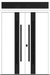 Nova Inox S2 Modern Exterior Double Door 72x80 with Transom - Unit 74x95 1/2 Black Stainless Steel - White