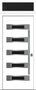 Nova Inox S5 Modern Exterior Single Door 36x80 with Transom - Unit Size 38 x 95 1/2”- White