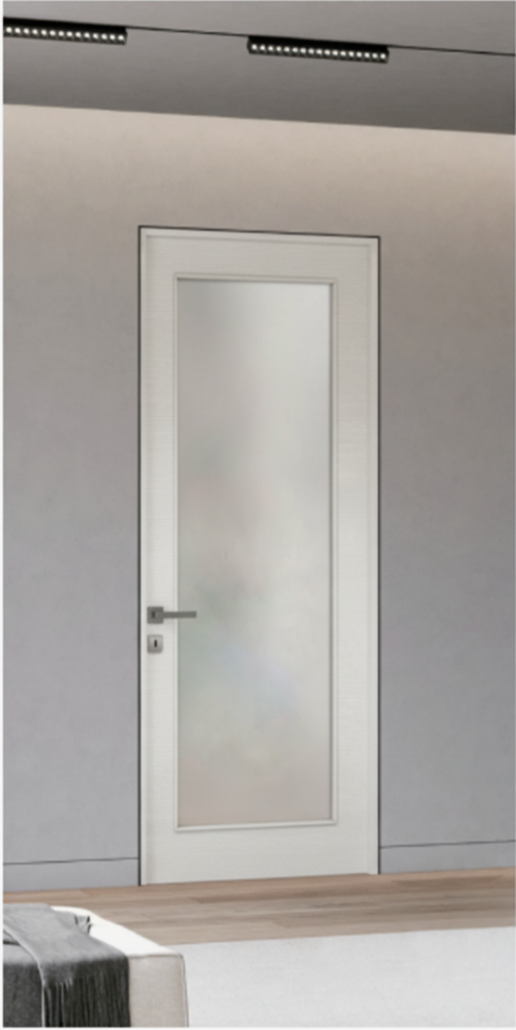 Nova 1-Lite Braga Bianco Matrix CPL Frameless Modern Door