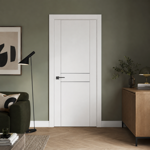 Nova Stile 003 Soft White Laminated Modern Pre-Hung Door - Doors and Beyond