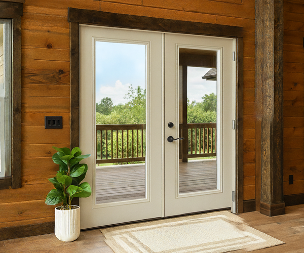 Provia Legacy Steel Double Patio Doors - 60x80 Cafe Cream