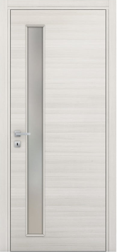 Nova 1-Lite V Braga  Crema Matrix CPL Modern Single Pre-hung Door - Doors and Beyond