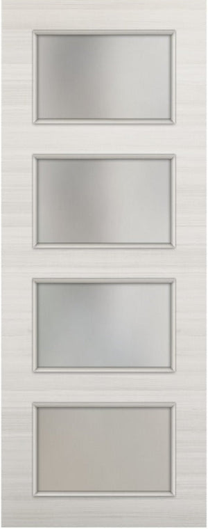 Nova 4-Lite Braga Crema Matrix CPL  Modern Door Slab - Doors and Beyond