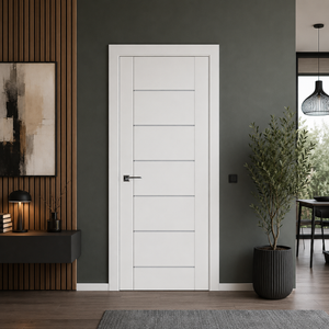 Nova Stile 009 Soft White Laminated Modern Pre-Hung Door - Doors and Beyond