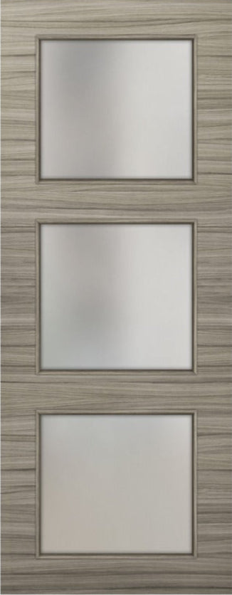Nova 3-Lite Braga Palissandro Matrix CPL  Modern Door Slab - Doors and Beyond