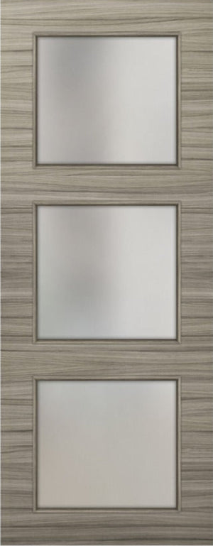 Nova 3-Lite Braga Palissandro Matrix CPL  Modern Door Slab - Doors and Beyond