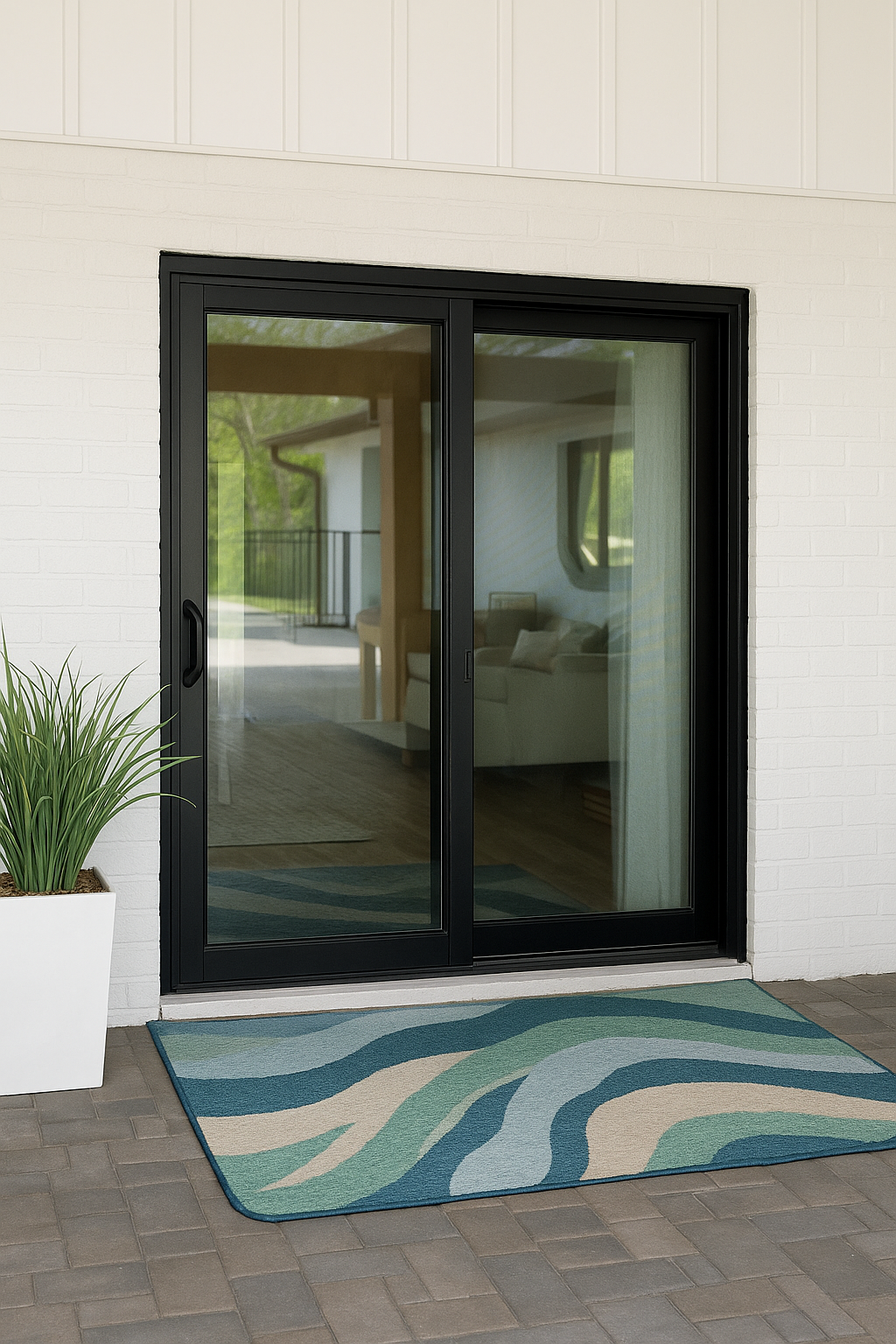 ProVia Endure 2-Lite Patio Door 60x80 Black/Black Double Pane Low-E W Argon Gas - Doors and Beyond