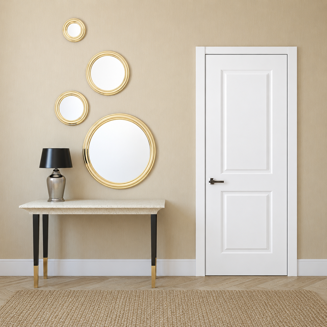 Nova 2 Panel Soft White Laminated Modern Pre-Hung Door - Doors and Beyond