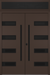 Nova Inox S4 Modern Exterior Double Door 72x80 with Transom - Unit 74x95 1/2 Black Stainless Steel - Brown