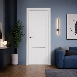 Nova Stile 004 Soft White Laminated Modern Pre-Hung Door - Doors and Beyond