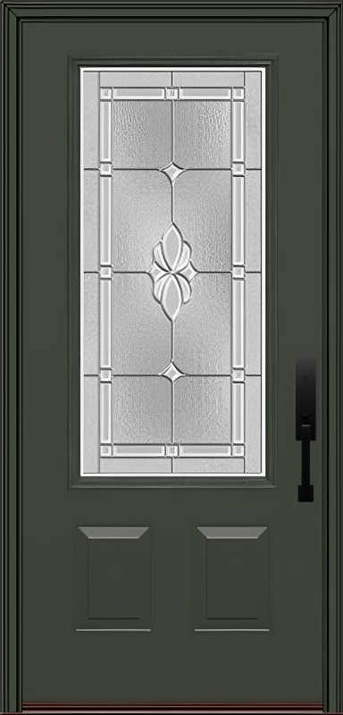 ProVia Legacy Single Entry Door 440 Style Somerset Decorative Glass with Zinc Caming and Low-E - Doors and Beyond