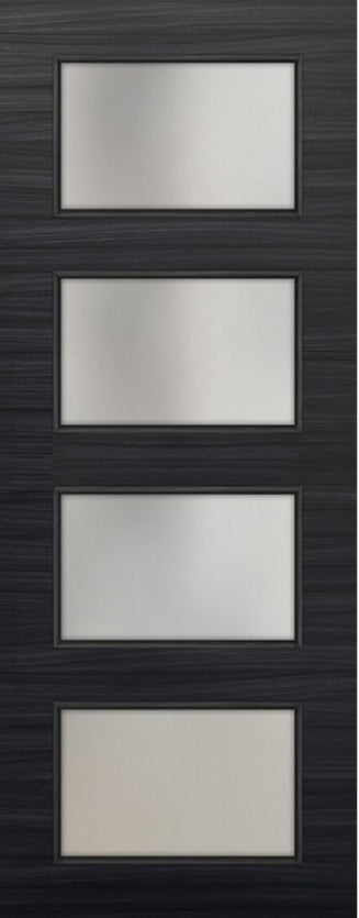 Nova 4-Lite Braga Blu Matrix CPL  Modern Door Slab - Doors and Beyond