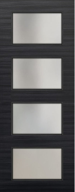 Nova 4-Lite Braga Blu Matrix CPL  Modern Door Slab - Doors and Beyond