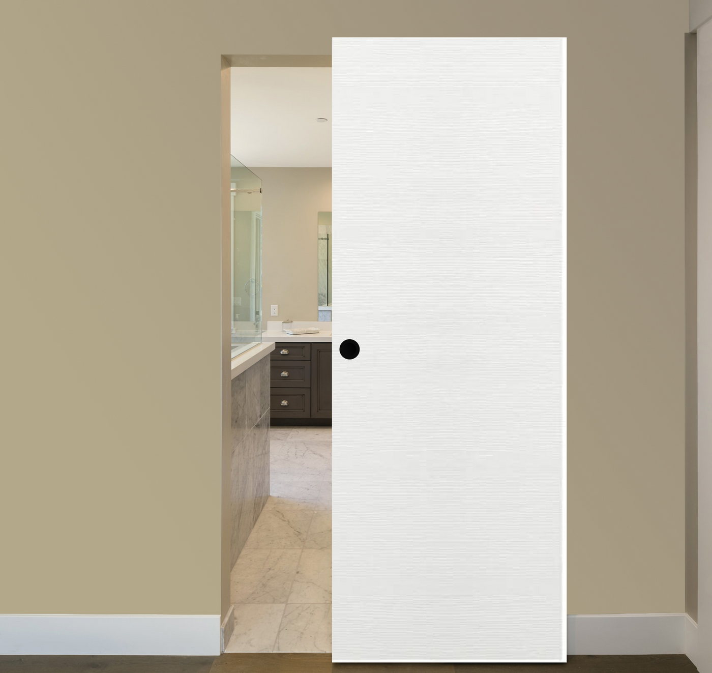 Nova Flush Braga Bianco Matrix Laminated Modern Magic Door - Doors and Beyond