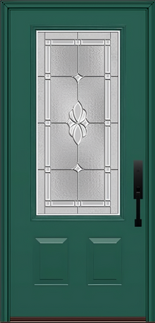 ProVia Legacy Single Entry Door 440 Style Somerset Decorative Glass with Zinc Caming and Low-E - Doors and Beyond