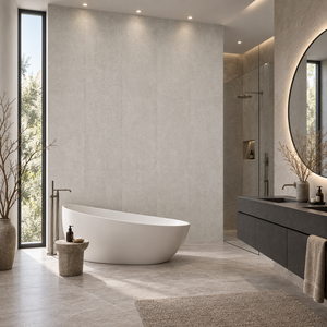 VOX Wall SPC Mineral light grey embossed matt 21 5/8" x 43 5/16" - Doors and Beyond