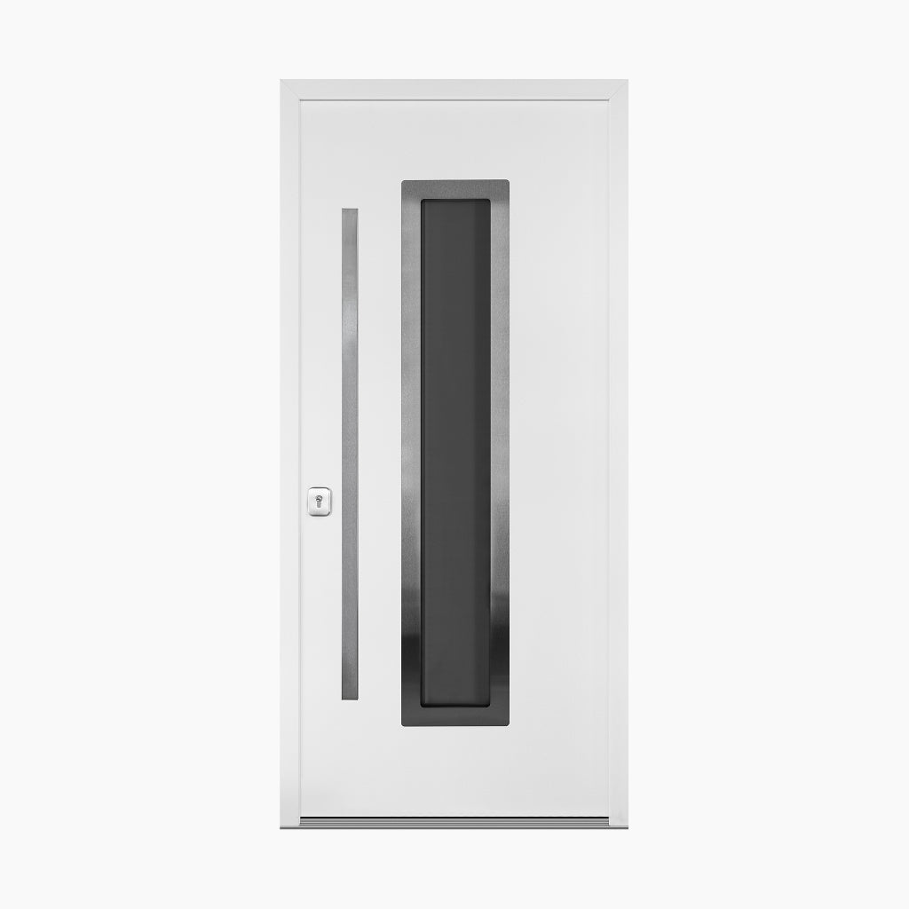 Nova Inox S1 Modern Exterior Single Door 36x80 - White - Doors and Beyond