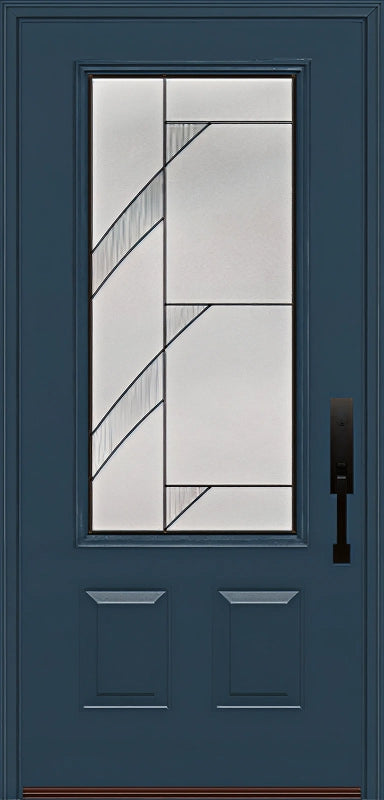 ProVia Legacy Single Entry Door 440 Style Tidal Decorative Glass with Patina Caming and Low-E - Doors and Beyond