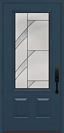 ProVia Legacy Single Entry Door 440 Style Tidal Decorative Glass with Patina Caming and Low-E - Doors and Beyond