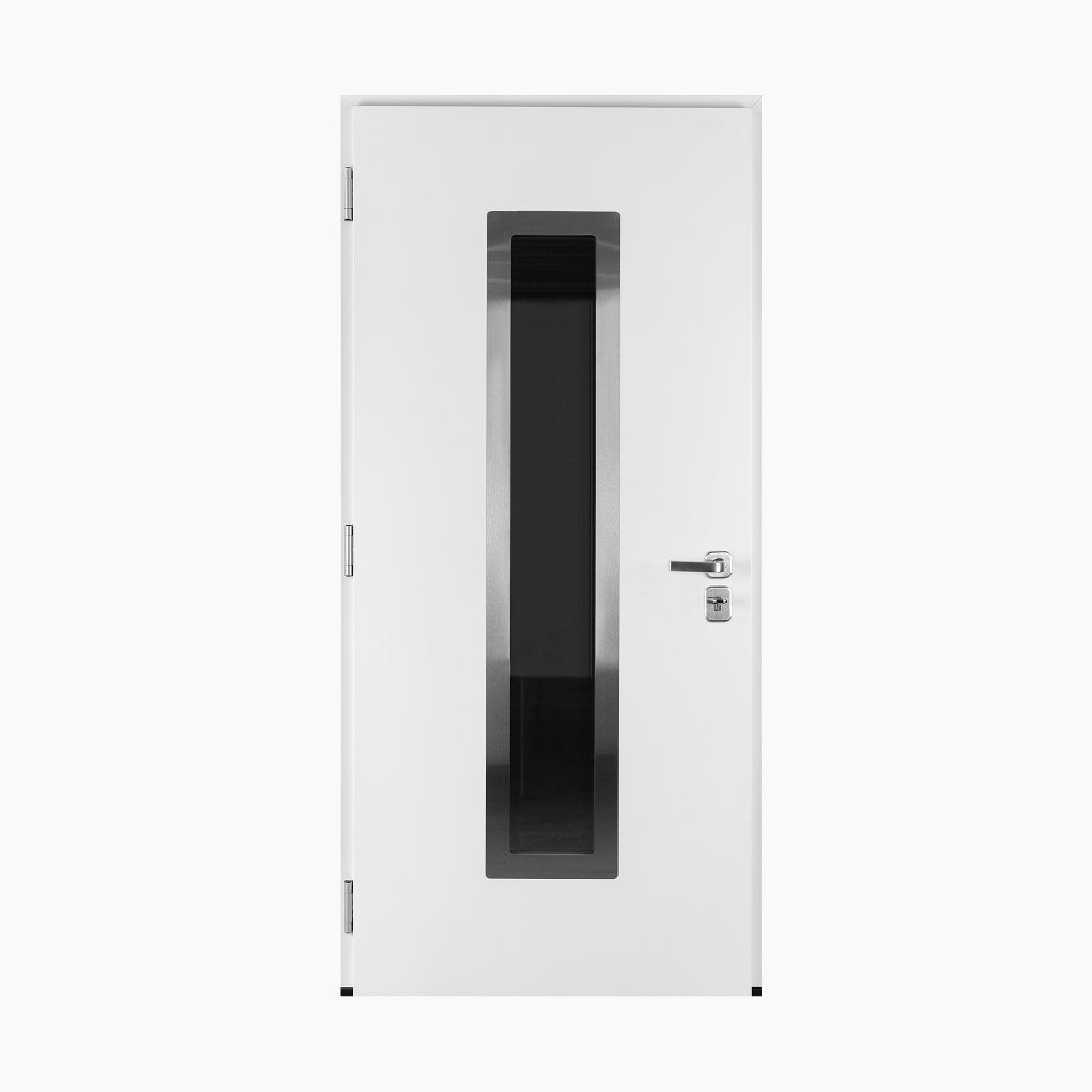 Nova Inox S1 Modern Exterior Single Door 36x80 - White - Doors and Beyond