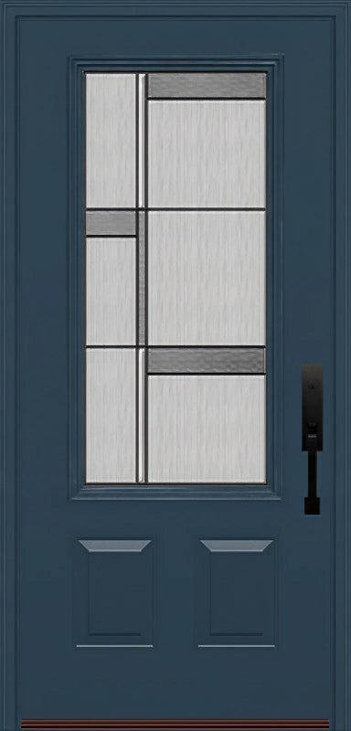 ProVia Legacy Single Entry Door 440 Style Manhattan Decorative Glass with Patina Caming and Low-E - Doors and Beyond
