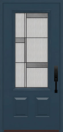 ProVia Legacy Single Entry Door 440 Style Manhattan Decorative Glass with Patina Caming and Low-E - Doors and Beyond