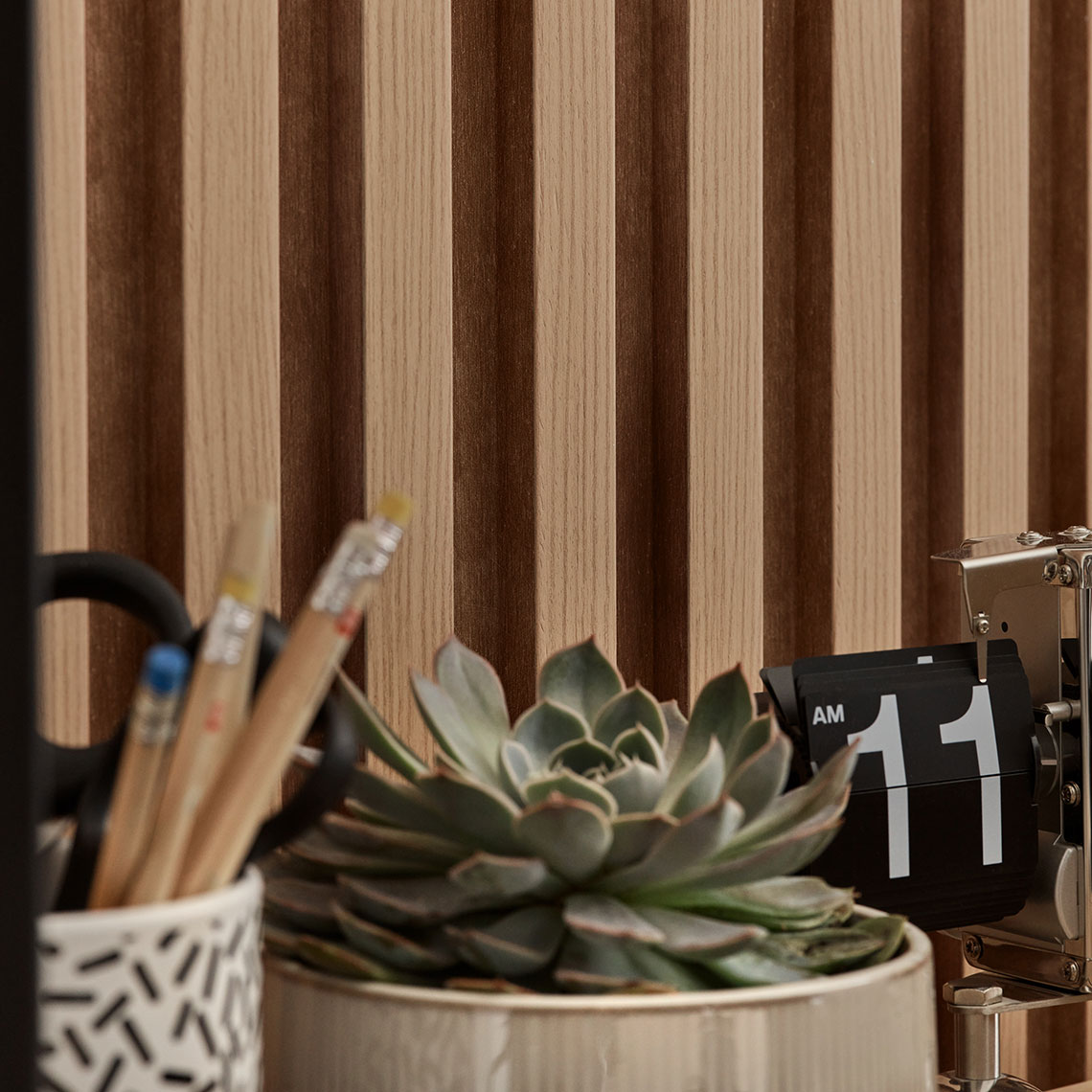 VOX Linerio L-Line Natural Slat Panel 104 5/16" x 4 13/16" x 13/16"