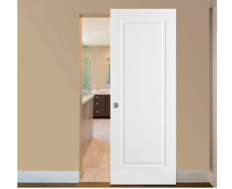 Nova 1 Panel Soft White Laminated Modern Magic Door - Doors and Beyond