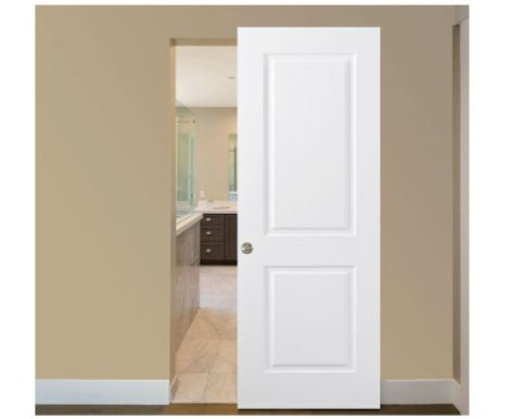 Nova 2 Panel Soft White Laminated Modern Magic Door - Doors and Beyond