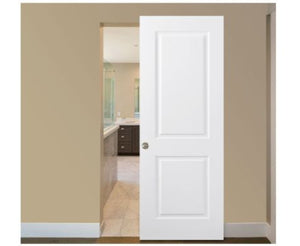 Nova 2 Panel Soft White Laminated Modern Magic Door - Doors and Beyond