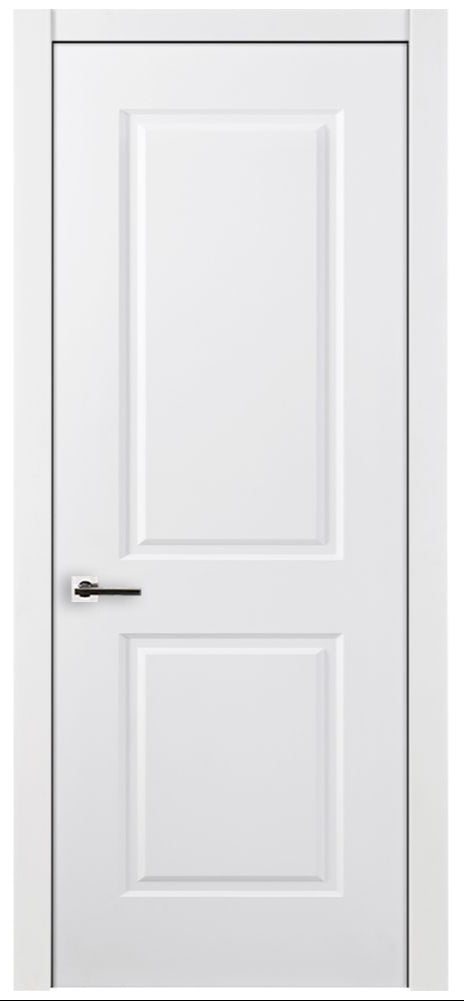 Nova 2 Panel Soft White Laminated Modern Pre-Hung Door - Doors and Beyond