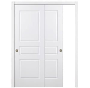 Nova 3 Panel Soft White Laminated Modern Bypass Door - Doors and Beyond
