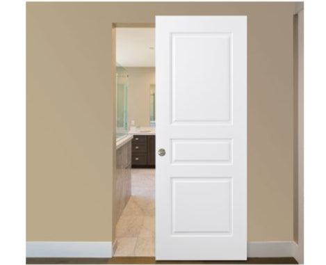 Nova 3 Panel Soft White Laminated Modern Magic Door - Doors and Beyond