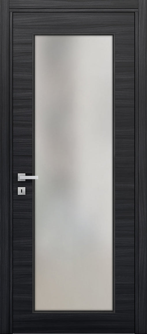 Nova 1-Lite Braga Blu  Matrix CPL Modern Single Pre-hung Door - Doors and Beyond