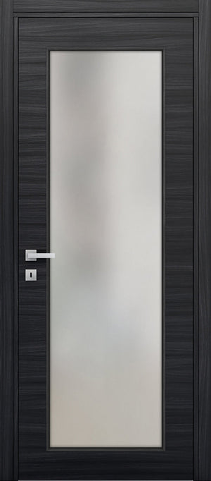 Nova 1-Lite Braga Blu  Matrix CPL Modern Single Pre-hung Door - Doors and Beyond