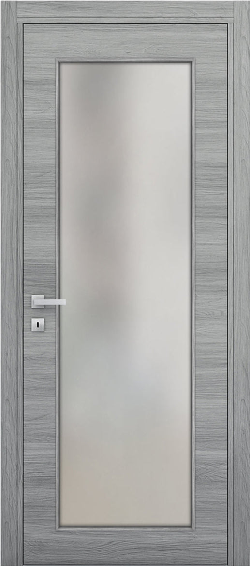 Nova 1-Lite Braga Olmo Matrix CPL Modern Single Pre-hung Door - Doors and Beyond