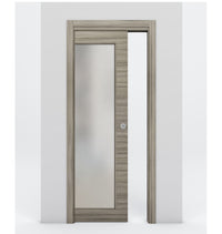 Nova 1-Lite Braga Palissandro Matrix Laminated Modern Pocket Door - Doors and Beyond