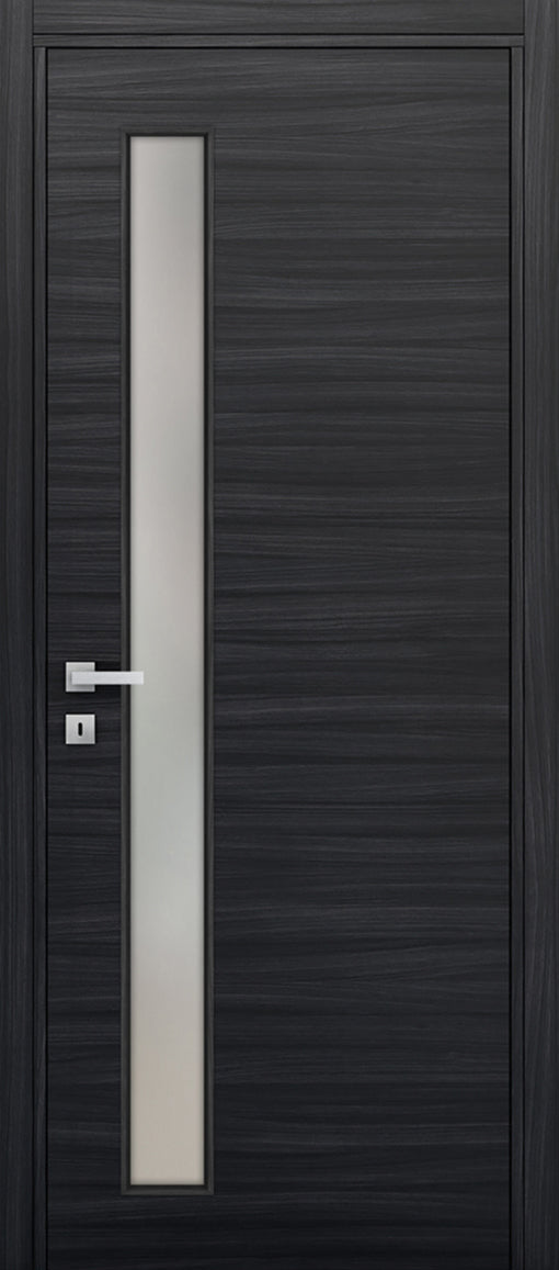 Nova 1-Lite V Braga Blu  Matrix CPL Modern Single Pre-hung Door - Doors and Beyond