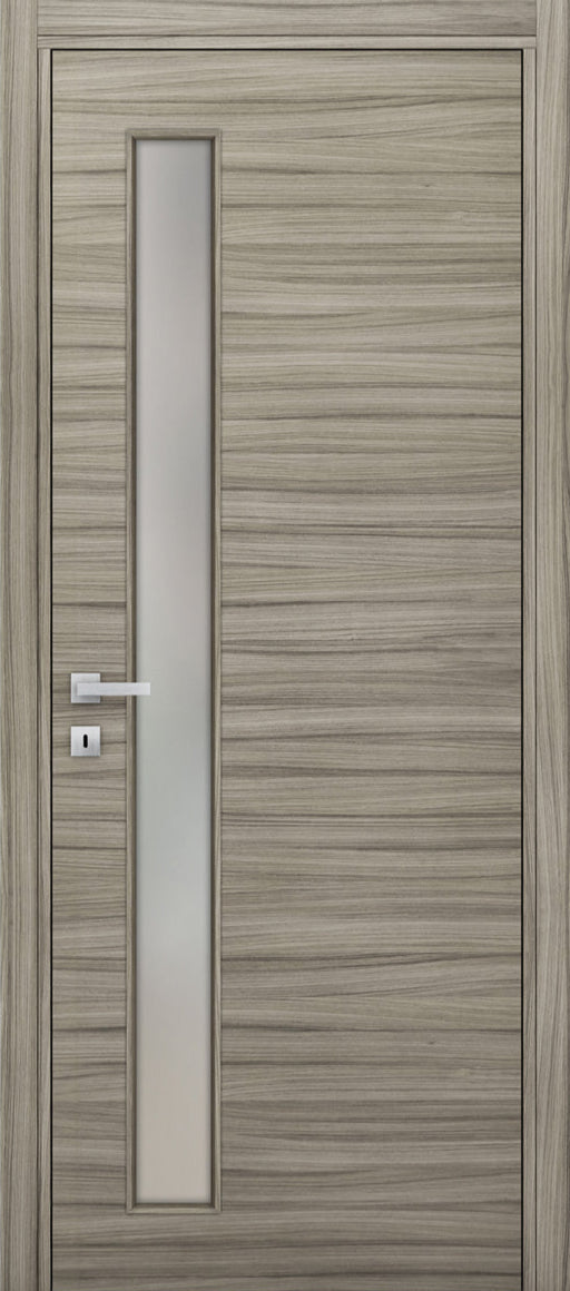 Nova 1-Lite V Braga Palissandro Matrix CPL Modern Single Pre-hung Door - Doors and Beyond