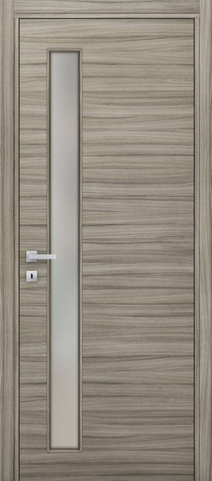 Nova 1-Lite V Braga Palissandro Matrix CPL Modern Single Pre-hung Door - Doors and Beyond