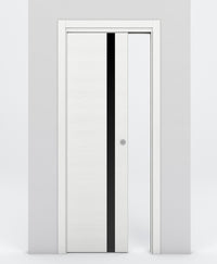 Nova 1G Braga Bianco Matrix Laminated Modern Pocket Door - Doors and Beyond