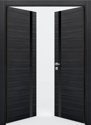 Nova 1G Braga Blu  Matrix CPL  Modern Double Pre-Hung Door - Doors and Beyond