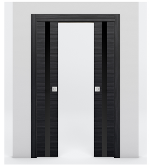 Nova 1G Braga Blu Matrix Laminated Modern Double Pocket Door - Doors and Beyond
