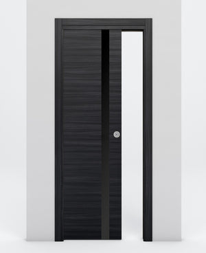 Nova 1G Braga Blu Matrix Laminated Modern Pocket Door - Doors and Beyond