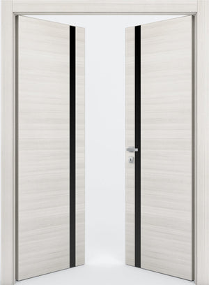 Nova 1G Braga Crema Matrix CPL  Modern Double Pre-Hung Door - Doors and Beyond